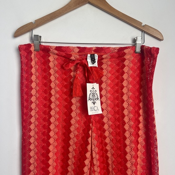 NEW BECCA By Rebecca Virtue Sunset Soiree Crochet Knit Split Wide Leg Coverup S - Picture 7 of 12